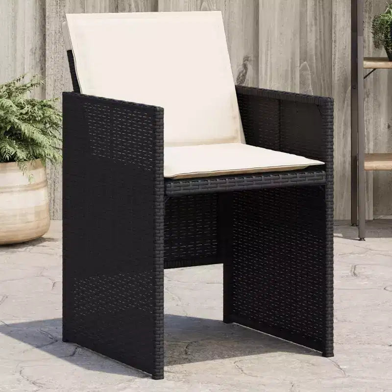 vidaXL Sedie da Giardino con Cuscini - Rattan PE Nero Struttura in Acciaio | Set di Mobili da Esterno per Giardino/Patio