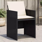 vidaXL Sedie da Giardino con Cuscini - Rattan PE Nero Struttura in Acciaio | Set di Mobili da Esterno per Giardino/Patio