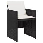 vidaXL Sedie da Giardino con Cuscini - Rattan PE Nero Struttura in Acciaio | Set di Mobili da Esterno per Giardino/Patio