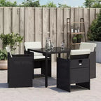 vidaXL Sedie da Giardino con Cuscini - Rattan PE Nero Struttura in Acciaio | Set di Mobili da Esterno per Giardino/Patio