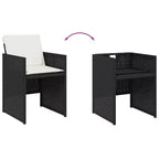vidaXL Sedie da Giardino con Cuscini - Rattan PE Nero Struttura in Acciaio | Set di Mobili da Esterno per Giardino/Patio
