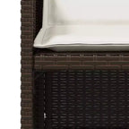 vidaXL Patio Chairs Outdoor Furniture Set 4 Pcs - Brown PE Rattan Chairs with Cushions - Compact Folding Garden Seating