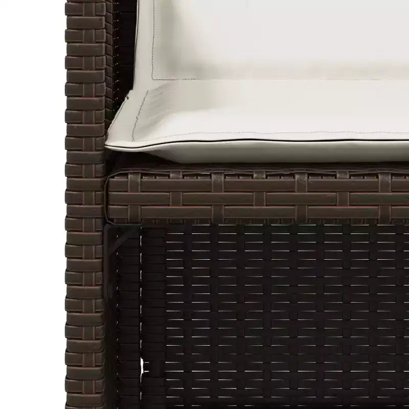 vidaXL Patio Chairs Outdoor Furniture Set 4 Pcs - Brown PE Rattan Chairs with Cushions - Compact Folding Garden Seating