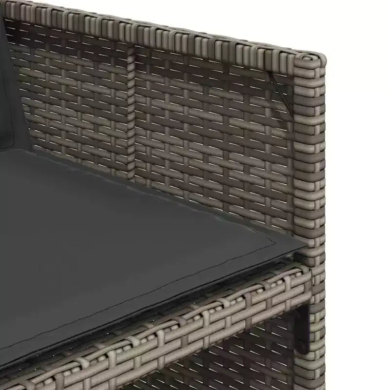 vidaXL Sedie da giardino con cuscini 4 pz Grigio Polyrattan