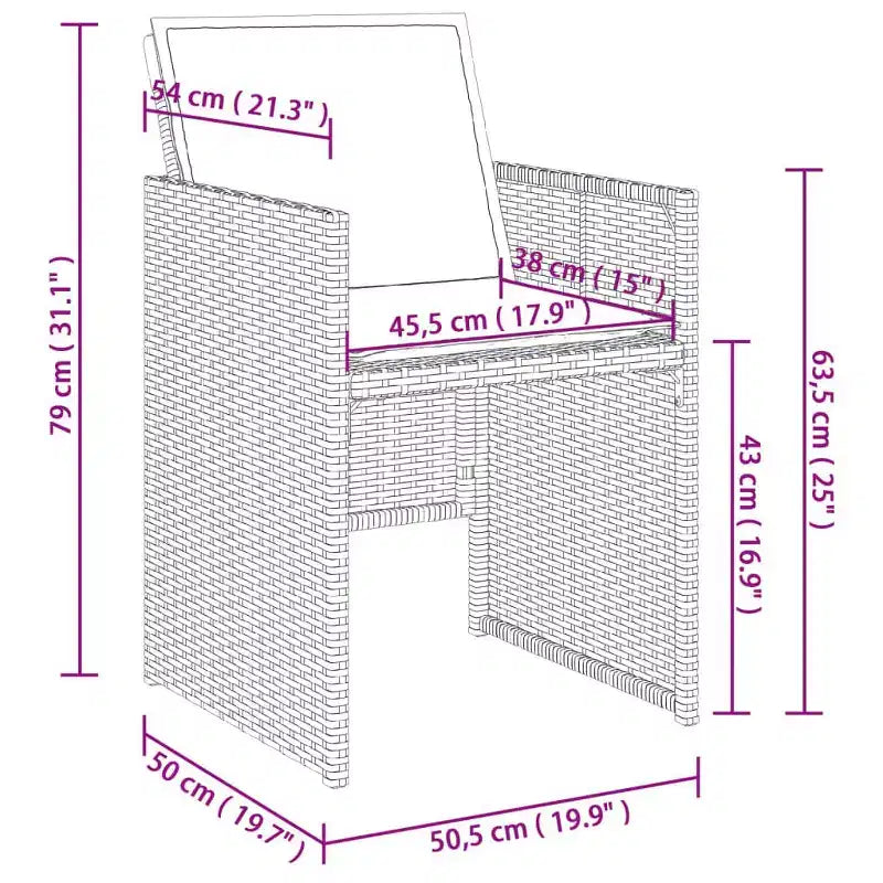 vidaXL Sedie da giardino con cuscini 4 pz Grigio Polyrattan