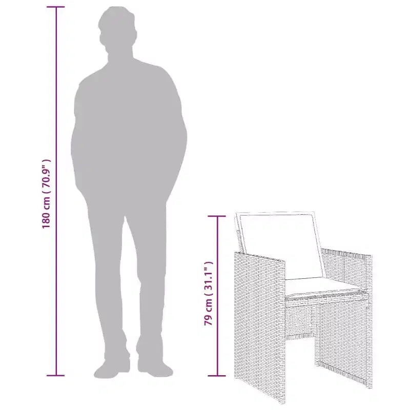 vidaXL Sedie da giardino con cuscini 4 pz Grigio Polyrattan