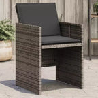 vidaXL Sedie da giardino con cuscini 4 pz Grigio Polyrattan