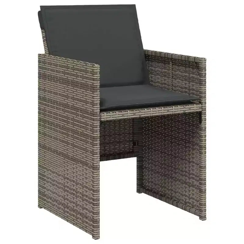 vidaXL Sedie da giardino con cuscini 4 pz Grigio Polyrattan
