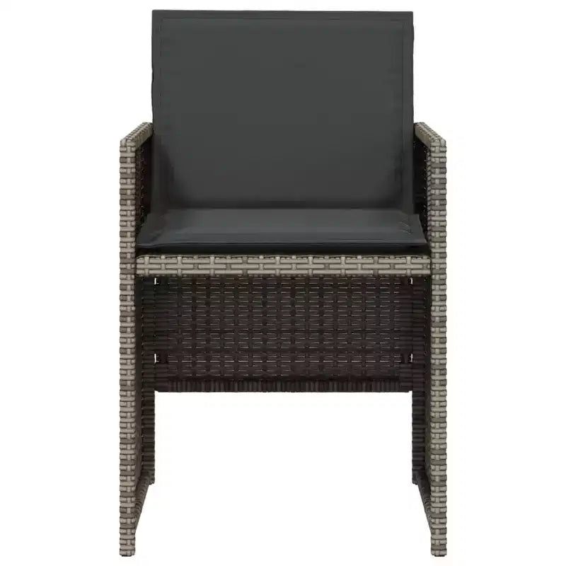 vidaXL Sedie da giardino con cuscini 4 pz Grigio Polyrattan