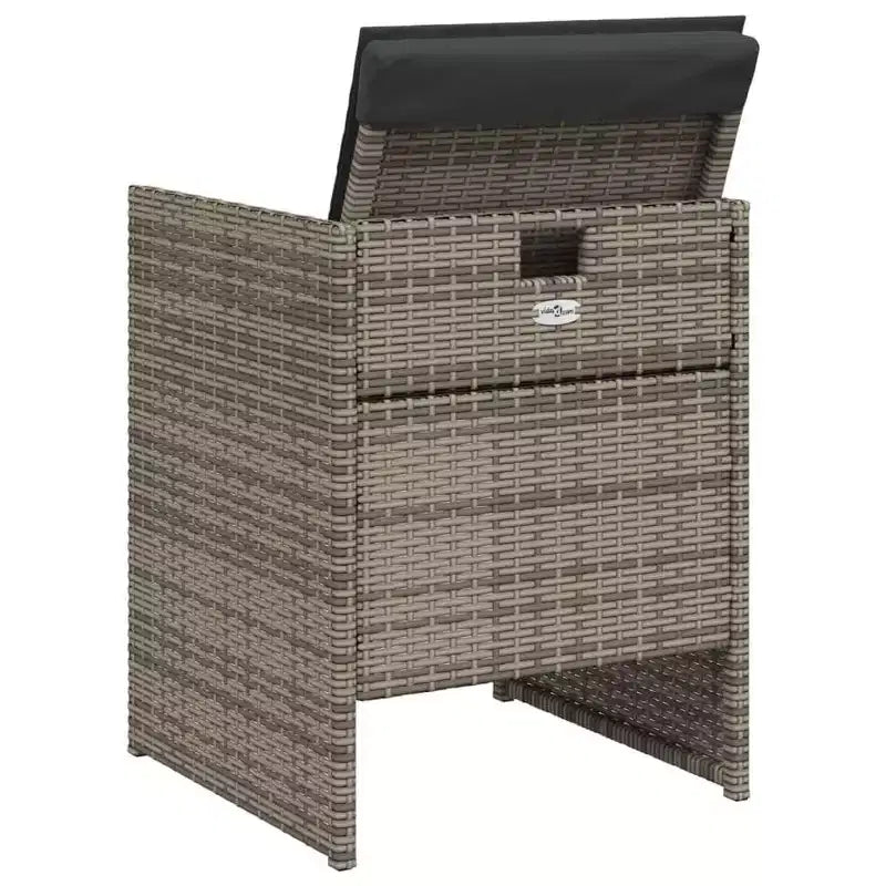 vidaXL Sedie da giardino con cuscini 4 pz Grigio Polyrattan