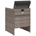 vidaXL Sedie da giardino con cuscini 4 pz Grigio Polyrattan