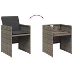vidaXL Sedie da giardino con cuscini 4 pz Grigio Polyrattan