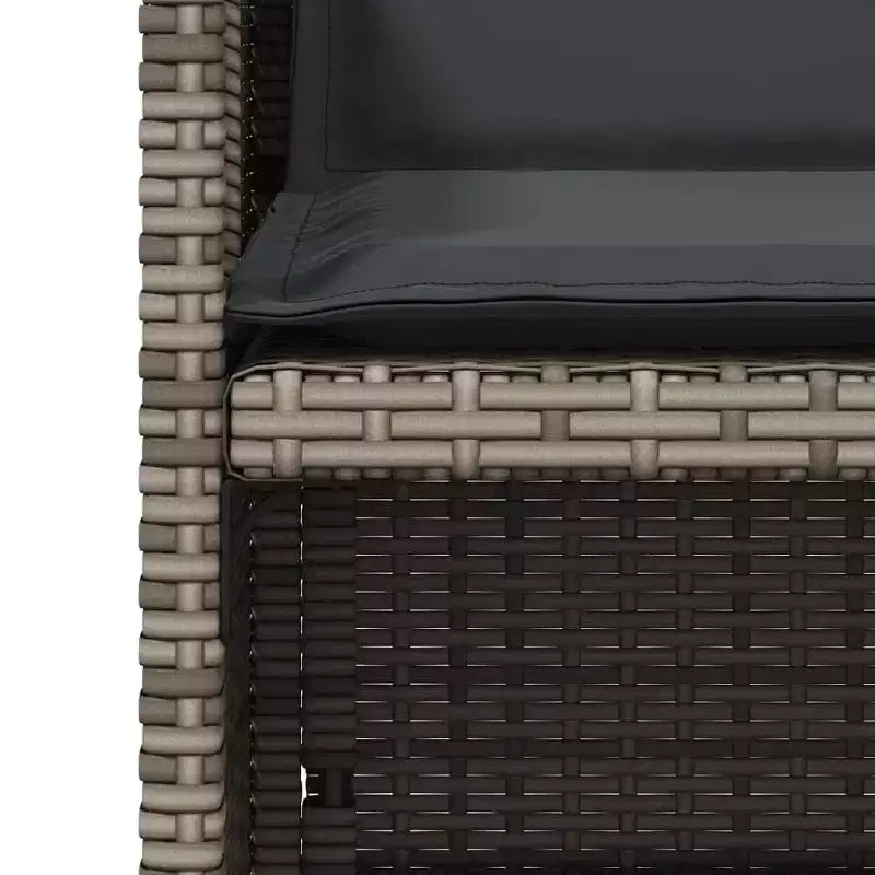 vidaXL Sedie da giardino con cuscini 4 pz Grigio Polyrattan