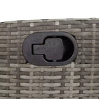 vidaXL Sedia Reclinabile da Giardino con Poggiapiedi - Polirattan Grigio e Cuscino Blu Scuro, Resistente alle Intemperie, Schienale Regolabile per Uso Esterno/Giardino/Terrazza