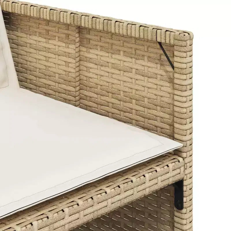 vidaXL Sedie da giardino con cuscini 4 pz Polyrattan Beige