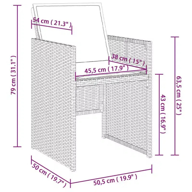 vidaXL Sedie da giardino con cuscini 4 pz Polyrattan Beige