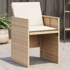 vidaXL Sedie da giardino con cuscini 4 pz Polyrattan Beige