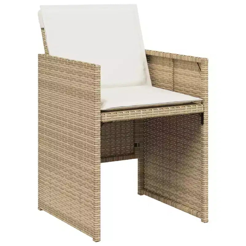 vidaXL Sedie da giardino con cuscini 4 pz Polyrattan Beige