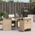 vidaXL Sedie da giardino con cuscini 4 pz Polyrattan Beige