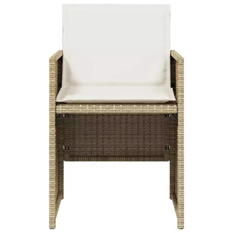 vidaXL Sedie da giardino con cuscini 4 pz Polyrattan Beige
