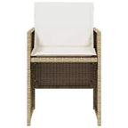 vidaXL Sedie da giardino con cuscini 4 pz Polyrattan Beige