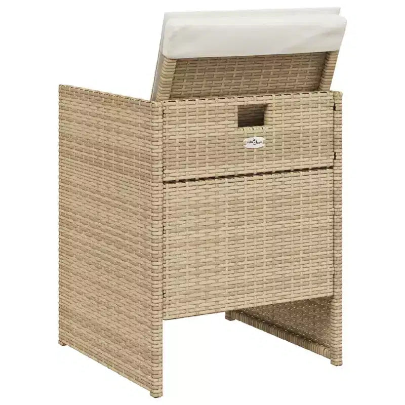 vidaXL Sedie da giardino con cuscini 4 pz Polyrattan Beige