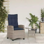 vidaXL Sedia da Giardino Reclinabile Grigia in Rattan PE Standard