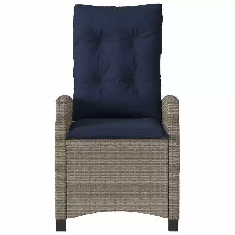 vidaXL Sedia da Giardino Reclinabile Grigia in Rattan PE Standard