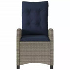 vidaXL Sedia da Giardino Reclinabile Grigia in Rattan PE Standard
