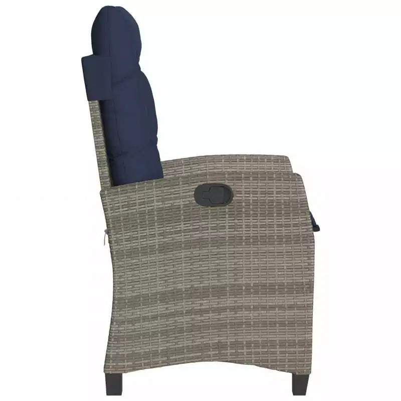 vidaXL Sedia da Giardino Reclinabile Grigia in Rattan PE Standard