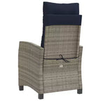 vidaXL Sedia da Giardino Reclinabile Grigia in Rattan PE Standard