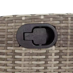 vidaXL Reclining Patio Chairs Set of 2 with Navy Blue Cushions, Adjustable Poly Rattan Loungers for Garden & Outdoor