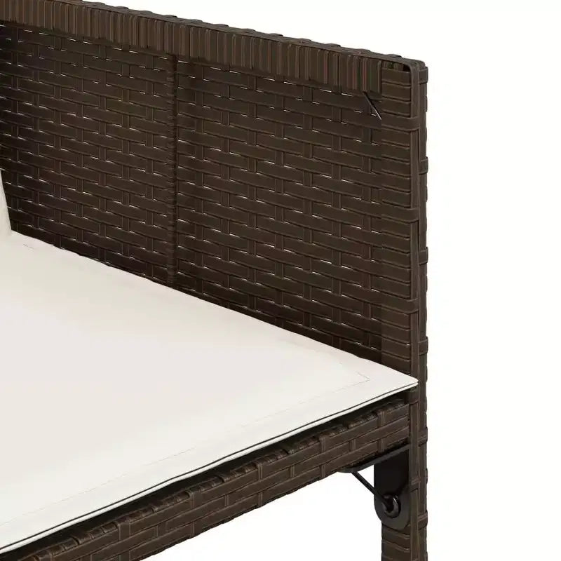 vidaXL Sedie da giardino con cuscini - 4 pz Marrone Polyrattan Mobili da esterno/giardino con schienale pieghevole, cuscini e fodere lavabili