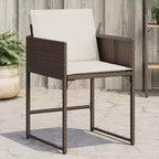 vidaXL Sedie da giardino con cuscini - 4 pz Marrone Polyrattan Mobili da esterno/giardino con schienale pieghevole, cuscini e fodere lavabili