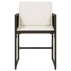 vidaXL Sedie da giardino con cuscini - 4 pz Marrone Polyrattan Mobili da esterno/giardino con schienale pieghevole, cuscini e fodere lavabili