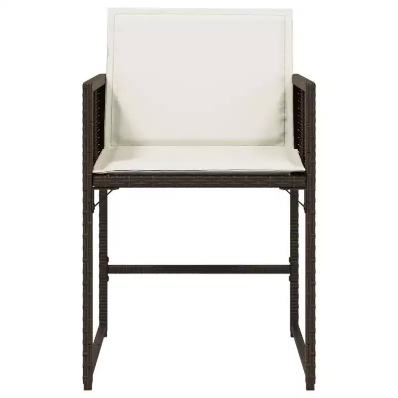 vidaXL Sedie da giardino con cuscini - 4 pz Marrone Polyrattan Mobili da esterno/giardino con schienale pieghevole, cuscini e fodere lavabili