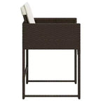 vidaXL Sedie da giardino con cuscini - 4 pz Marrone Polyrattan Mobili da esterno/giardino con schienale pieghevole, cuscini e fodere lavabili