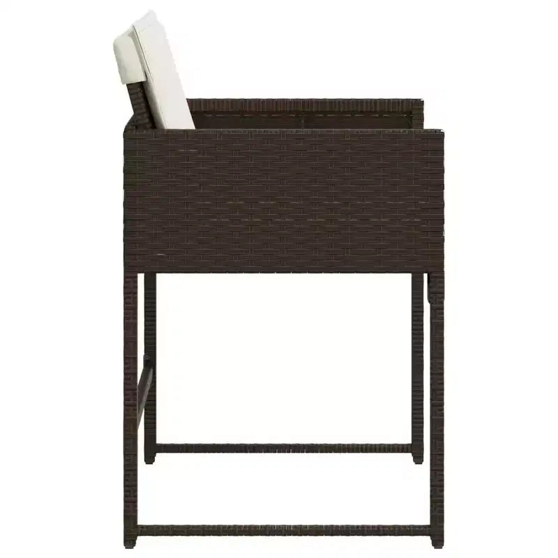 vidaXL Sedie da giardino con cuscini - 4 pz Marrone Polyrattan Mobili da esterno/giardino con schienale pieghevole, cuscini e fodere lavabili