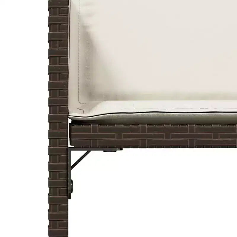 vidaXL Sedie da giardino con cuscini - 4 pz Marrone Polyrattan Mobili da esterno/giardino con schienale pieghevole, cuscini e fodere lavabili