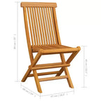 vidaXL Eleganti sedie da giardino con cuscini comodi 4 pz - Struttura in legno massello di teak, cuscini grigi, leggere, pieghevoli, di facile manutenzione