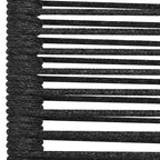 vidaXL Set of 4 Patio Chairs - Modern Retro Style Outdoor Seating, Durable Black Cotton Rope and Powder-Coated Steel, Suitable for Garden, Deck, Patio