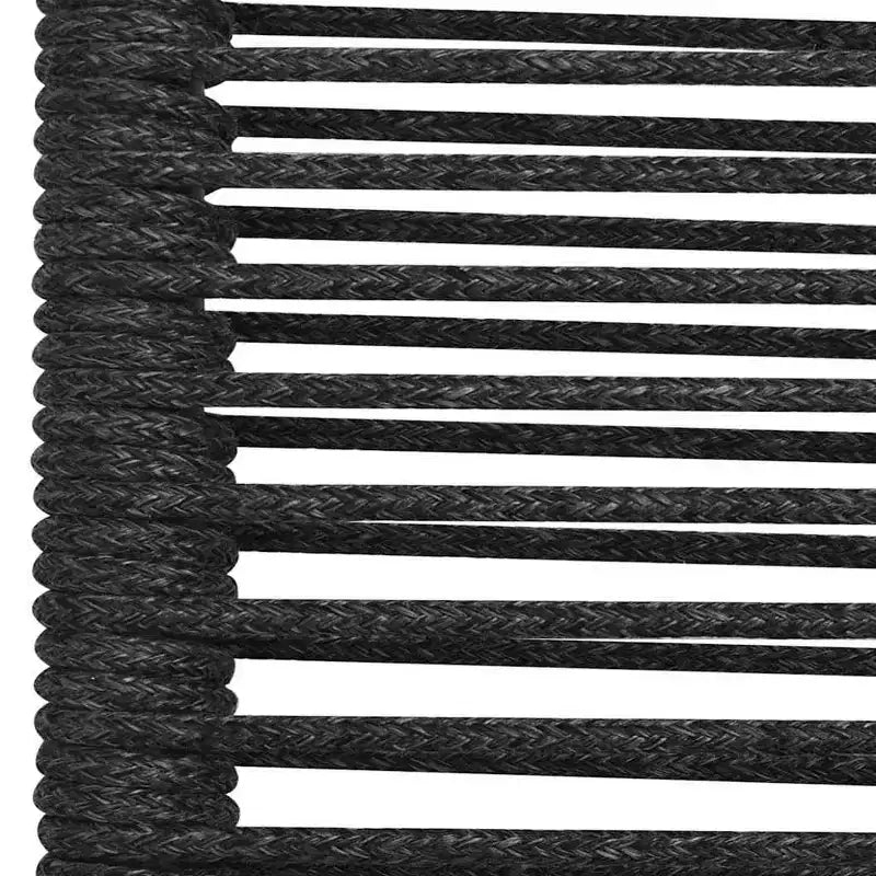 vidaXL Set of 4 Patio Chairs - Modern Retro Style Outdoor Seating, Durable Black Cotton Rope and Powder-Coated Steel, Suitable for Garden, Deck, Patio