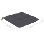 vidaXL Sedie Pieghevoli da Giardino in Teak - Esterno con Cuscini Antracite Durevoli e Confortevoli, Leggere e Facili da Riporre (Set da 4)