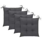 vidaXL Sedie Pieghevoli da Giardino in Teak - Esterno con Cuscini Antracite Durevoli e Confortevoli, Leggere e Facili da Riporre (Set da 4)