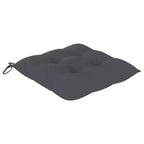 vidaXL Sedie Pieghevoli da Giardino in Teak - Esterno con Cuscini Antracite Durevoli e Confortevoli, Leggere e Facili da Riporre (Set da 4)