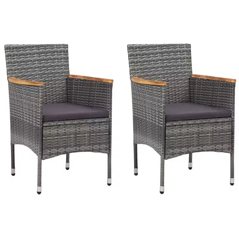 vidaXL Sedie da pranzo da giardino 2 pz in polyrattan grigio