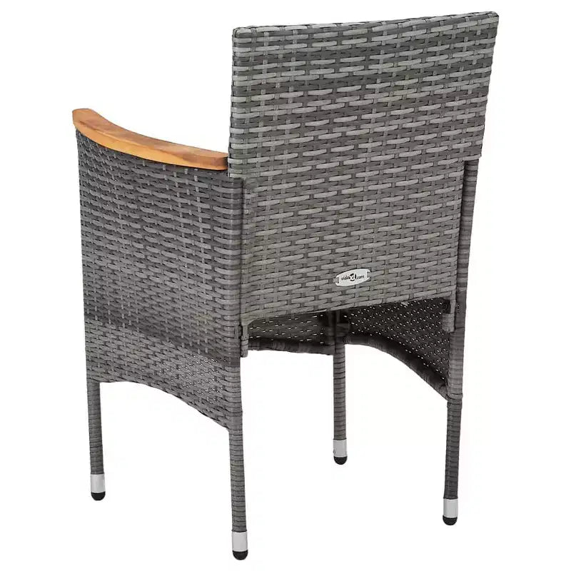 vidaXL Sedie da pranzo da giardino 2 pz in polyrattan grigio