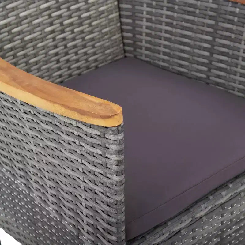 vidaXL Sedie da pranzo da giardino 2 pz in polyrattan grigio