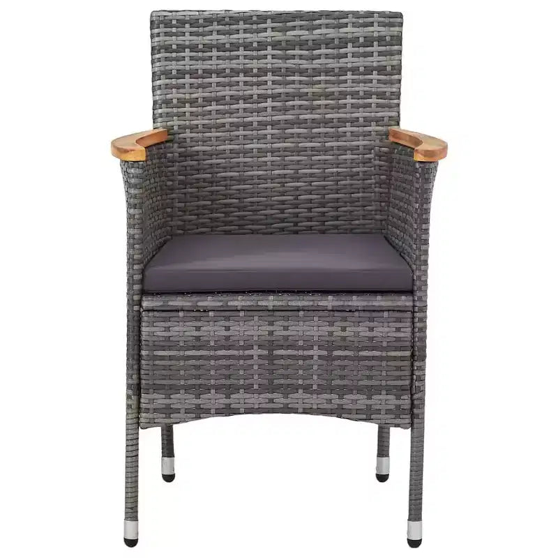vidaXL Sedie da pranzo da giardino 2 pz in polyrattan grigio
