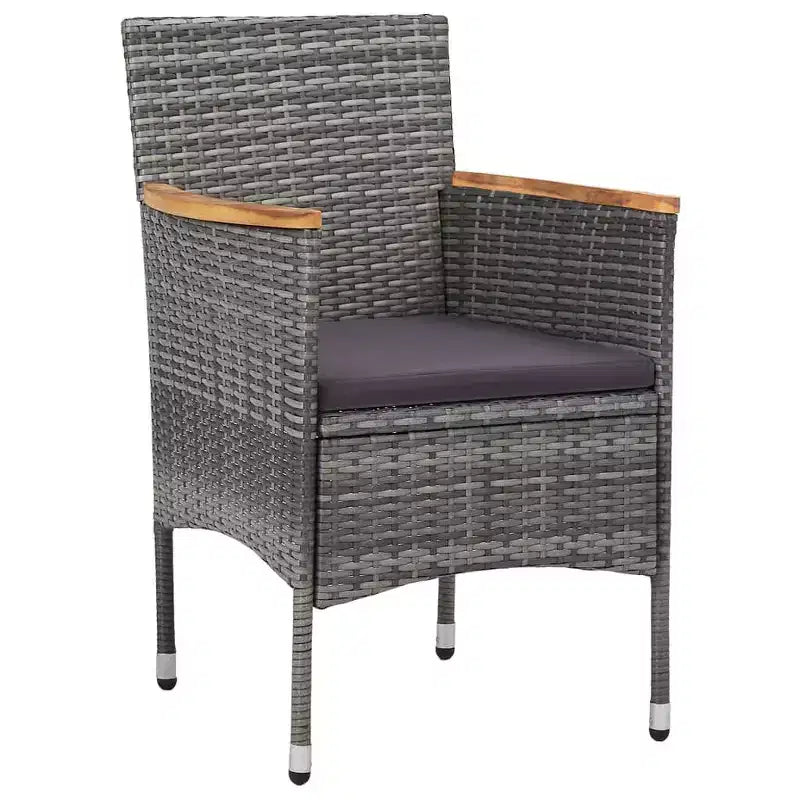 vidaXL Sedie da pranzo da giardino 2 pz in polyrattan grigio